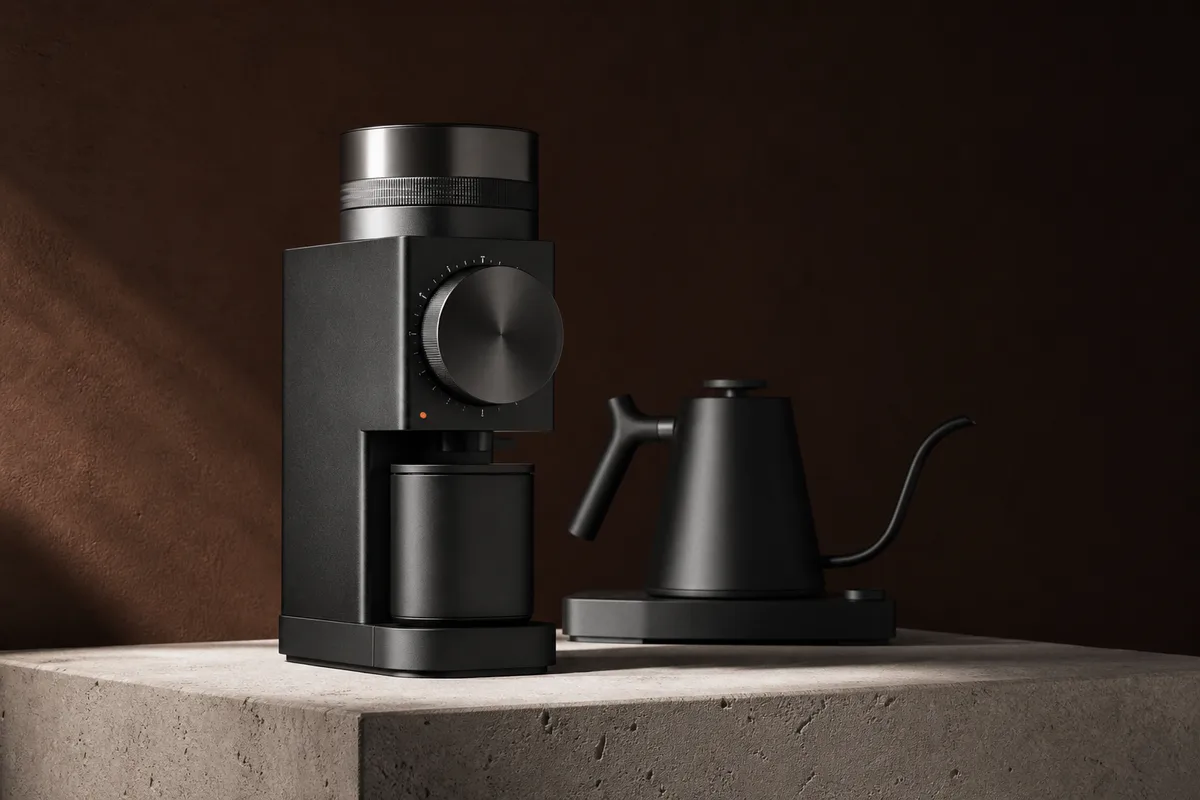 Electric burr grinder and temperature-control kettle